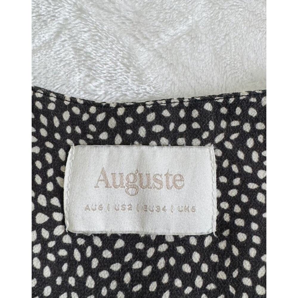 Auguste the Label Size US 2 Tear Drop Staple Charcoal Dot Print Midi Dress - Picture 5 of 8